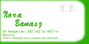 nora banasz business card